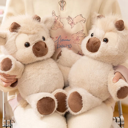 Creative Run Fast Series Cow Plush Toys Cartoon Stuffed Animal  Cute West Highland calf Babys Appease Doll Pendat for Kid Gifts