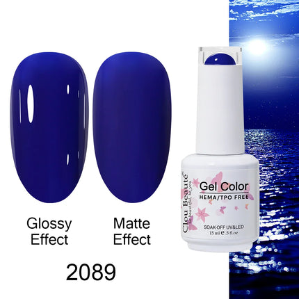 Clou Beaute 15ml HEMA TPO FREE Color Gel Nail Polish Nude Pink Red Green Collection Nail Gel Polish Glitter Soak Off UV LED Gel