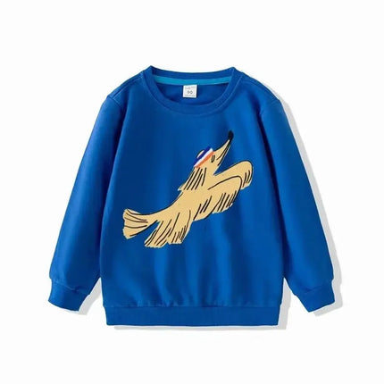 Full Sleeve Kids Sweatshirts 2024 Autumn Pullover Tops Boys Hoodie Girls Shirts Cotton Baby Clothing Cartoon Print Children Tees