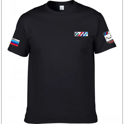 BMW Official Summer Short-sleeved T-shirt Car Classic Simple Logo Men's Women's Clothing Printing Pure Cotton Fashion High-end