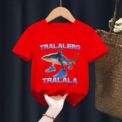 Cool Kawaii Italian Brainrot T-Shirt Kids Cartoon Anime Print Clothes Round Neck Basic Boys Tops Absorbent Casual Shirts Gift