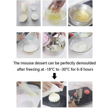 Silicone Mold Pastry 3D Cake Design Mini Cupcake Mousse Muffin Heart Bubble Square Baking Mold