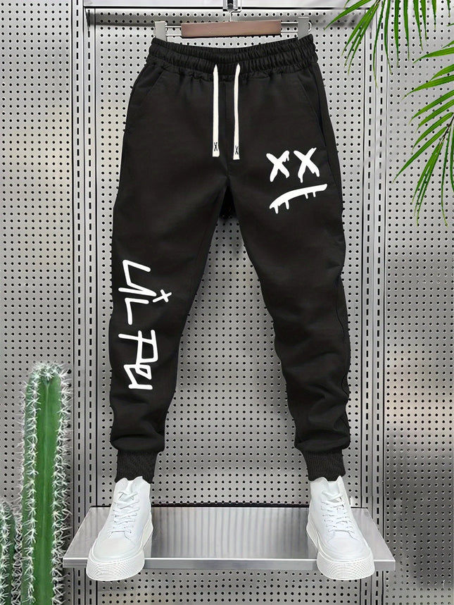 Geometric Print Casual Men'S Pants Street Fitness Multi-Functional Outfit Elastic Stretch Fabric