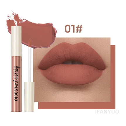 24 Colors Matte Lipstick Woman Lip Makeup Velvet Lipgloss Long Lasting Lip Tint Waterproof Non-stick Cup Lip Gloss Cosmetics
