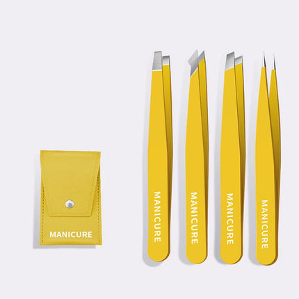 4pcs Set Professional Tweezers Set Perfect For Eyebrow Hair Removal Splinter Very Effortless and Relaxed to Remove