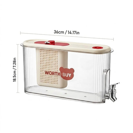 4L Transparent  Plastic Water Kettle Refrigerator Juice Beverage Container Large Capacity Cold Water Jug With Faucet & Filter