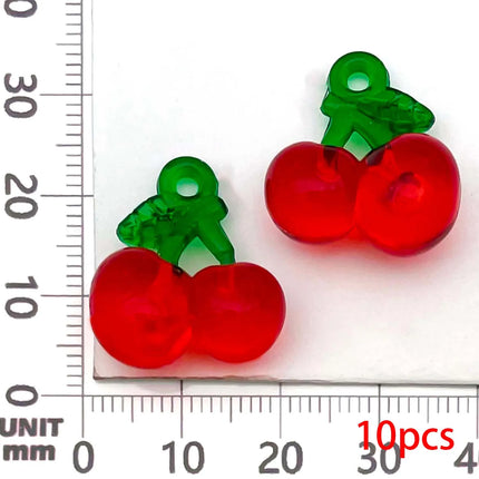 10/18pcs Fruits Charms Resin Strawberry, Cherry, Apple Pendants for DIY Bracelets Necklaces Earrings Jewelry Making Accessories