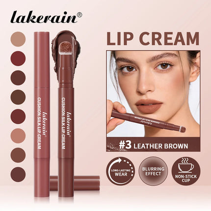 Lakerain Matte Blush Rotating Lipstick Multi-functional Lip Mud for Lips and Cheeks Long-lasting Waterproof Velvet Lip Gloss