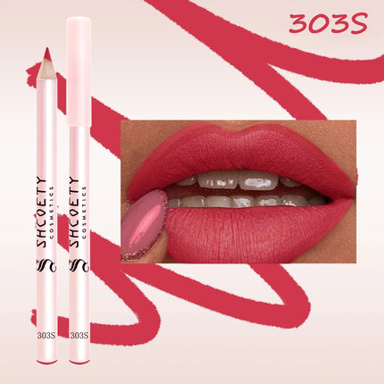 Matte Lip Liner Pencil Set of 12 Nude &Brown Shades Highly Pigmented Smooth Velvet Finish Long-Lasting Waterproof & Smudge-Proof