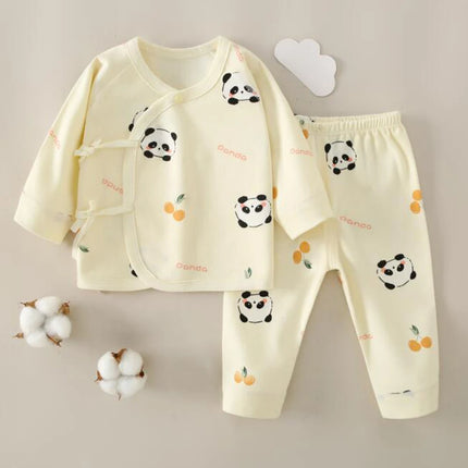 Hospital Newborn Set 100% Cotton Long Sleeve Tops Pants Two Pieces Spring Autumn Unisex Baby Outfits For Boys Girls 0 6 Months