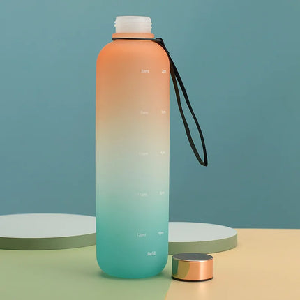 1L Water Bottles for Girls Kids Leakproof Gym Fitness Sports Bottle for Outdoor Travel, Camping Frosted Plastic Drinking Bottle