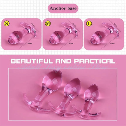 Large Crystal Butt Plug Vagina Ball Big Pyrex Glass Anal Dildo Bead Adult Sex Toys for Women Men Gay Masturbator
