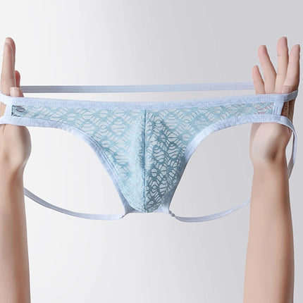 Men G-Strings See Through Men's Underpants Pouch Underwear Hollow Lace Thongs Low Rise Unisex Panties Hollow Out Men's Clothing