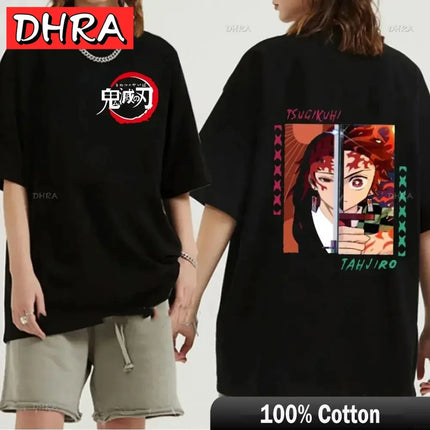 Japanese Anime Demon Slayer Graphic Zenitsu Shinobu T-Shirt Fashion Tanjiro Inosuke Zenitsu Womens T Shirt Men Tees Nezuko Tops