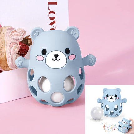 TYRY.HU 1PC Ringing Bell Baby Teether Glove Cute Bear Shape Teether Toy Silicone Care Molar Anti-eating Hand Baby Education Toy