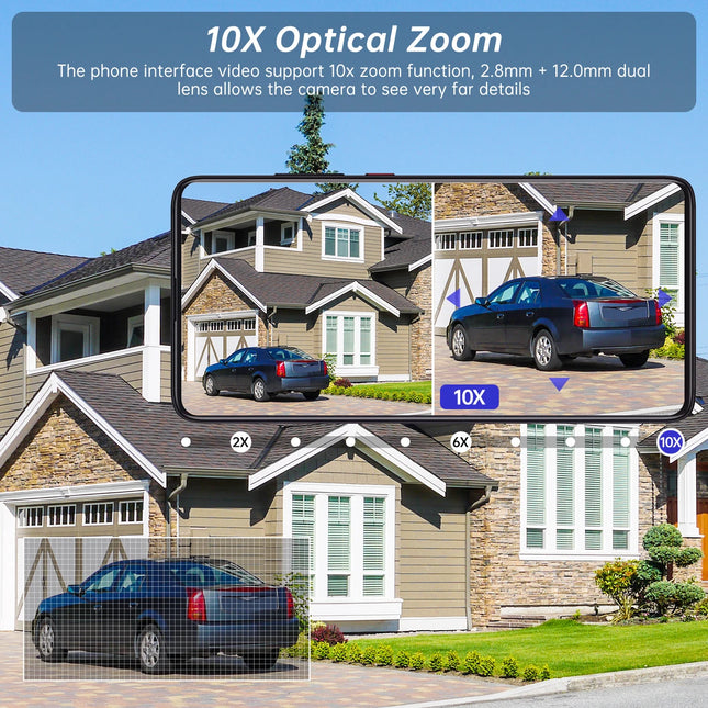 JOOAN 4K 8MP WiFi Surveillance Camera Outdoor Three-Lens Dual Screen Opticial Zoom PTZ IP Camera Auto Tracking CCTV Security Cam