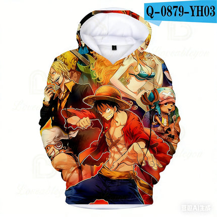2025 Anime One Piece Monkey D. Luffy Hooded Hoodies Sweatshirt Kids Adults Long Sleeve 3D Print Hoodies Kids Sweatshirt Pullover