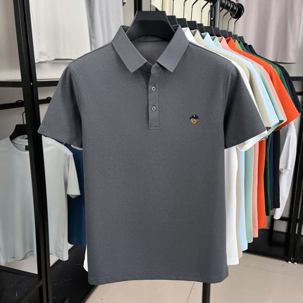 Luxury fashion brand short sleeve men polo shirt summer soft breathable lapel T-shirt new trend exquisite embroidery premium top