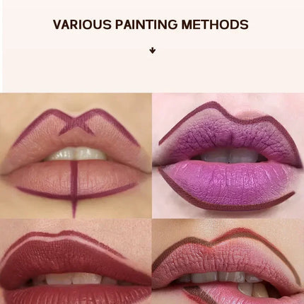Nude Brown Lipliner Pen Wooden Matte Lip Liner Waterproof Lipstick Pencil Easy To Wear Non-stick Cup Lip Contouring Pen Cosmetic