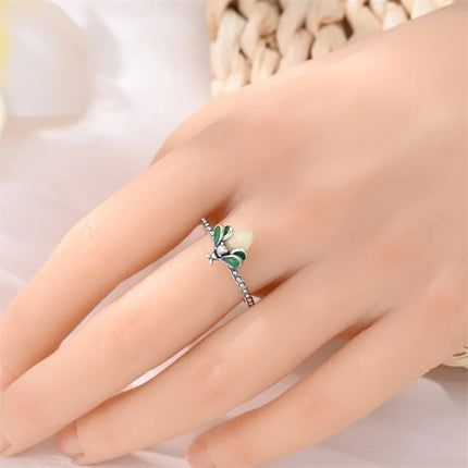 Rings For Women 100% 925 Sterling Silver Pink Heart Crown Star Moon Snowflake Zircon Rings Fashion Engagement Wedding Jewelry