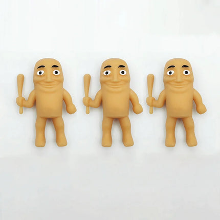 1/3/5Pcs Tung Tungtung Sahar Squeeze Toys Collectible Viral Brainrot Fidget Toy Wooden Stick Man Anti Stress Reliever Toys Figet