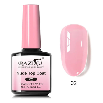 10ml Soak Off Nude Pink Top Coat for Nails UV Gel Polish Semi Permanent Functional Manicure Top Coat Nail Art Design Tool