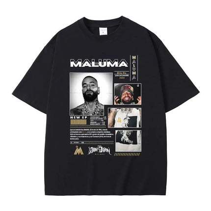Singer Maluma Music Album Cover T Shirts Men Women Casual Tshirt Men's Fashion T-shirts Hip Hop Rap Streetwear