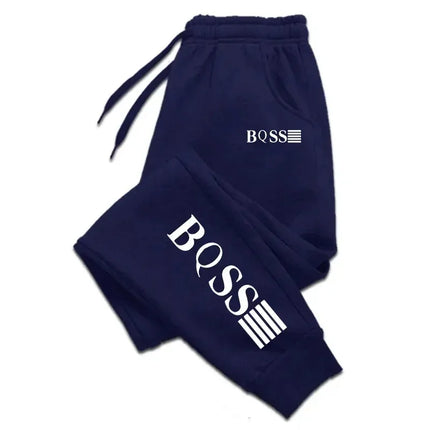 BOSS Sports Pants Men's Casual Tight Pants Gym Fitness Sports Pants Autumn and Winter Men's Gym Home