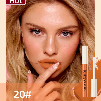 QIBEST Matte Liquid Lipstick Waterproof Long Lasting Lip Gloss Velvet Mate Nude Red Tint Tube Lipsticks Lipgloss Makeup Cosmetic