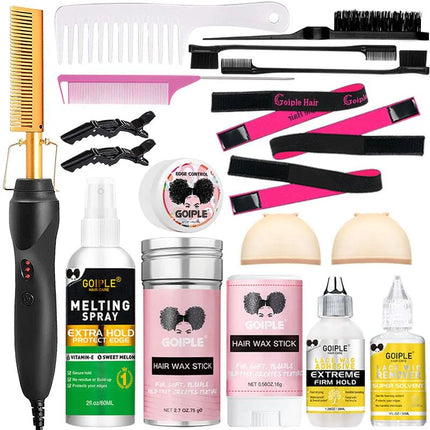 GOIPLE Electric Hot Comb Fast Heating Straightener Curling Iron Curler Brush Styling Tools for Hair Care Lace Wig Styling Set