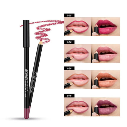 Matte Lip Liner Pencil 12 Assorted Colors Lipstick Eyeliner Natural Makeup Soft Pencil Waterproof and Long Lasting Lip Liner Pen