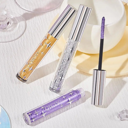 Diamond Mascara Shiny Galaxy Sequins Glitter Lash Mascara Eyelashes Waterproof Fast Dry Curling Thick Mascara Shimmer Makeup