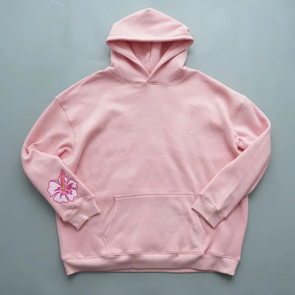 Combhasaki Women's Y2K Cute Loose Fit Sweatshirts Aesthetic Letter Embroidered Hooded Long Sleeve Oversized Pullover Casual Tops