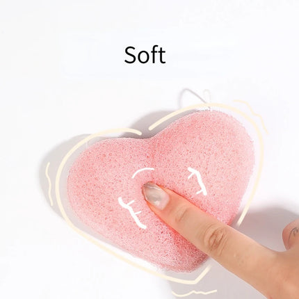 Face Washing Sponges Beauty Makeup Tools for Women Face Cleaning Sponge Heart Round Shape Konjac Cleaning Exfoliator Puff Purple