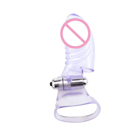 Triple Finger Vibrator Masturbation Clit GSpot Orgasm Massager Condom Stick Dildo Rabbit Vibrating Stick Sex Toys for Women