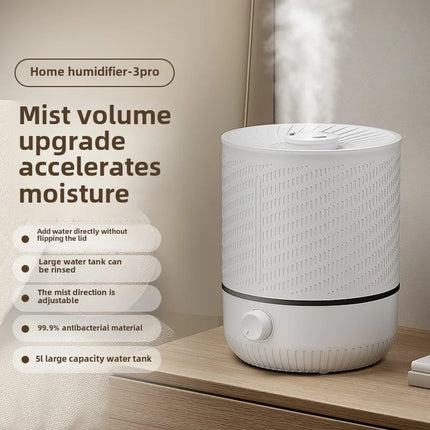 5L Large Capacity Air Humidifier Smart Humidifier with Rotating Mist Auto Shut-Off High Fequency Humidifier Ultra Quiet for Home