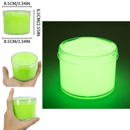 70/300ml Large Glow in the Dark Crystal Slime Toy Non-Stick Super Soft Stress Relief Putty for Kids Party Favors Birthday Gifts