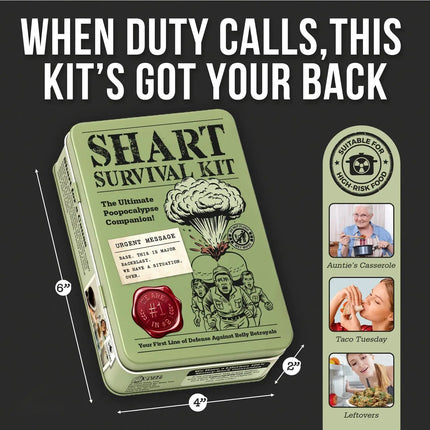 Fart Survival Set - Funny Prank Kit with Wet Wipes & Tissues, Novelty Gag Gift for Men, Family, Friends, Teenagers, April Fools