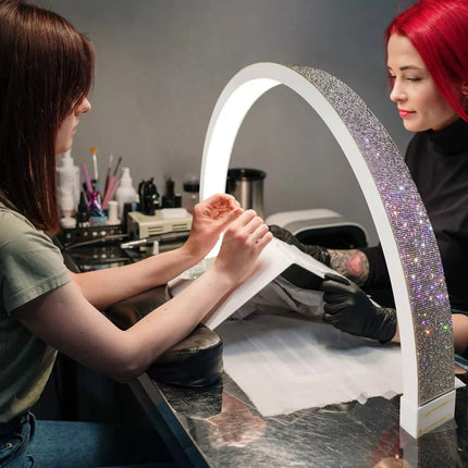 FOSOTO Overseas Warehouse LED Video Light Half-moon Fill Light Lash Nail Desktop Light For Beauty Eyelash Tattoo Makeup