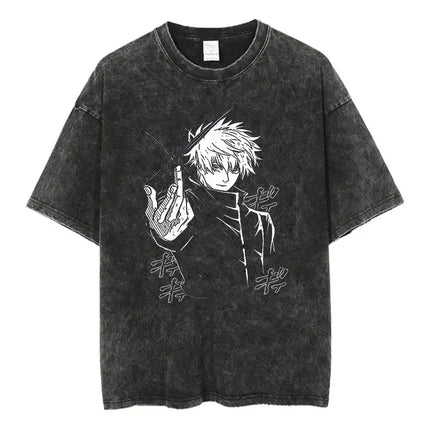 Mens Clothes Tee Shirt Homme Graphic T-Shirts Men Tshirt for Men Ropa Hombre Vintage Anime Printed Washed New in Top Tees 61364