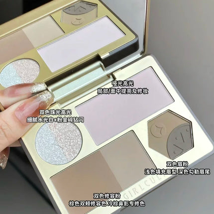 Girlcult Gold Digger Series Face Integrated Palette Pearl Matte Highlights Blush Brighten Contour Face Makeup