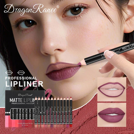 12-Piece Lip Liner Set Velvet Matte Non-Stick Cup Lipstick Waterproof and Sweat-Proof Whitening Autumn and Winter Lip Liner Set