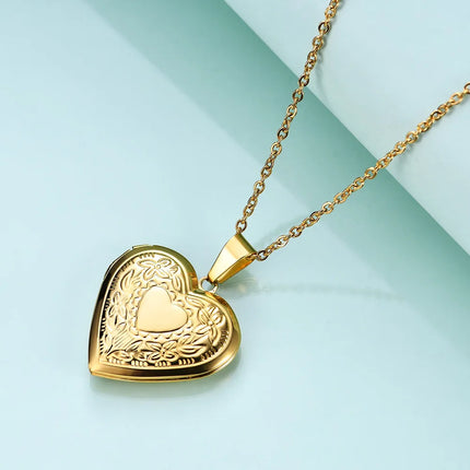 Stainless Steel Love Charm Open Heart Pendant Necklace For Women Jewelry Accessorie Valentine's Day Anniversary Gift