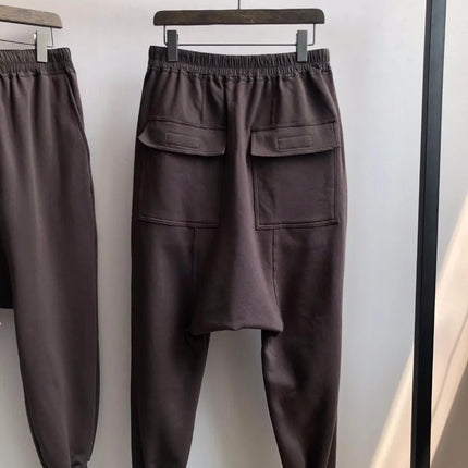 Dark Men Casual Harem Pants 100% Cotton Gothic Men Clothing Sweatpants Spring Autumn Women High Street Hip Hop Loose Pants