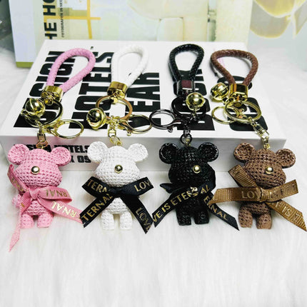 Creative Cute Bear Keychain Jewelry Resin Trinket Gift Women Bag Charms Phone Doll Pendant Car Keyring Accessories