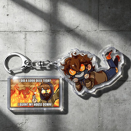 Cartoon Chibi Ticci Toby Keychain Accessories Bag Game Keyrings Jewelry Manga Fans Gifts