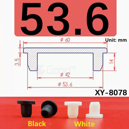 Black T-shaped silicone plug rubber hole cover dust-proof sealing, shock-absorbing foot pad  A-6.8mm~68.6mm