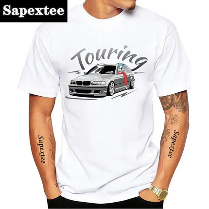 E30 E28 E36 Low Style Skull Driver T-Shirt New Summer Men Short Sleeve E90 Sport Car Design Boy Casual Tops Adventur White Tees
