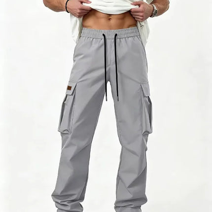 2026American style high street multi pocket workwear pants for men's new trendy loose straight leg versatile casual long pants
