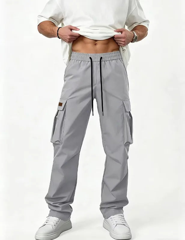 2026American style high street multi pocket workwear pants for men's new trendy loose straight leg versatile casual long pants